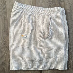 American Eagle Outfitters Beige and White Swim Shorts